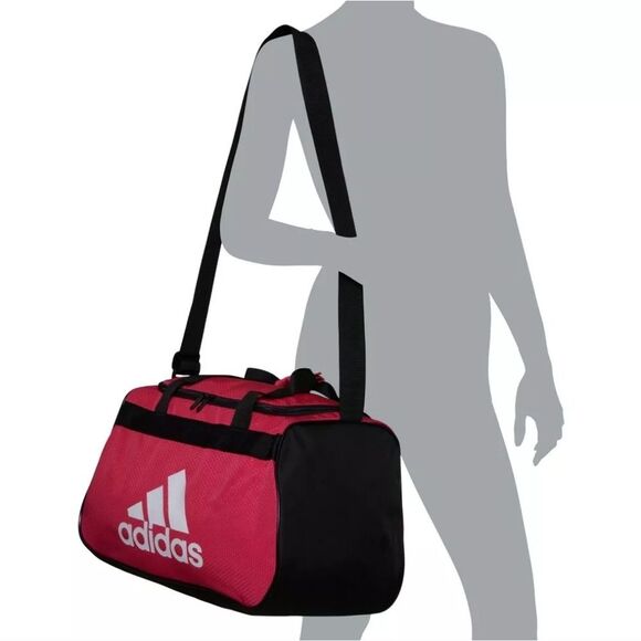 🇬🇪🔹️NWT Adidas Fuchsia Diablo Small II Hex Gym Locker Solid Duffel Bag - Picture 3 of 9